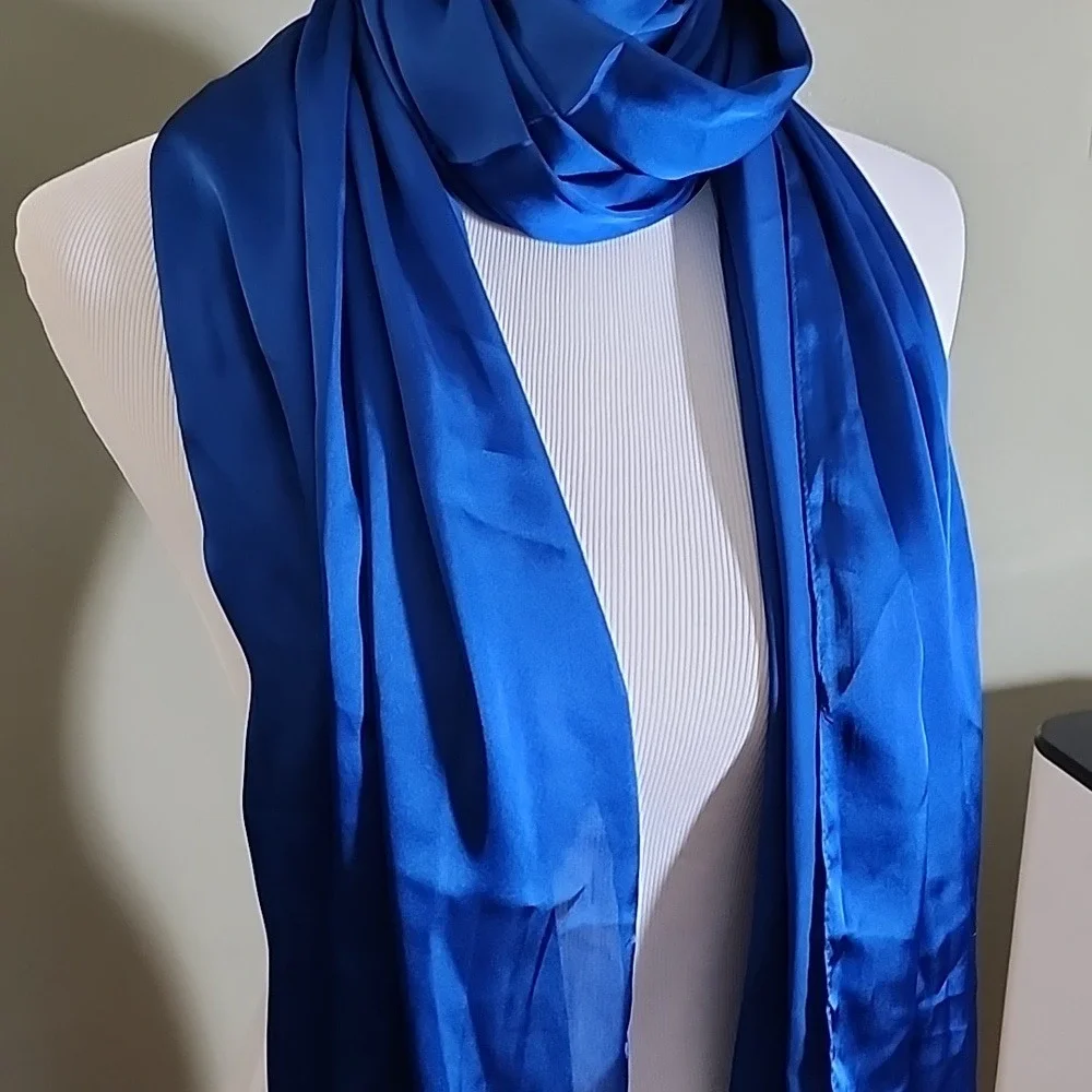 Beautiful Blue Scarf‎ Satin Feel